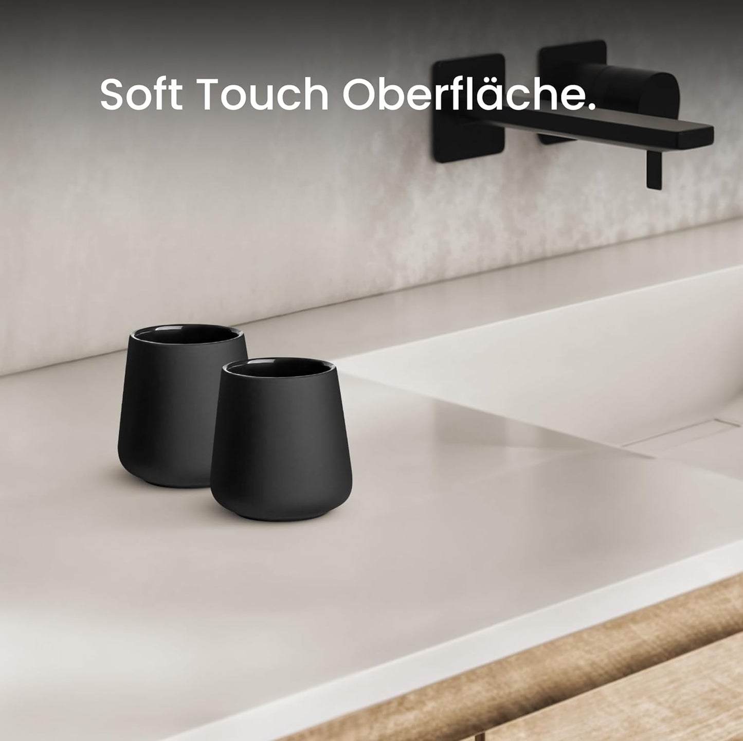 Bathroom Set Black - High-Quality Ceramic Set