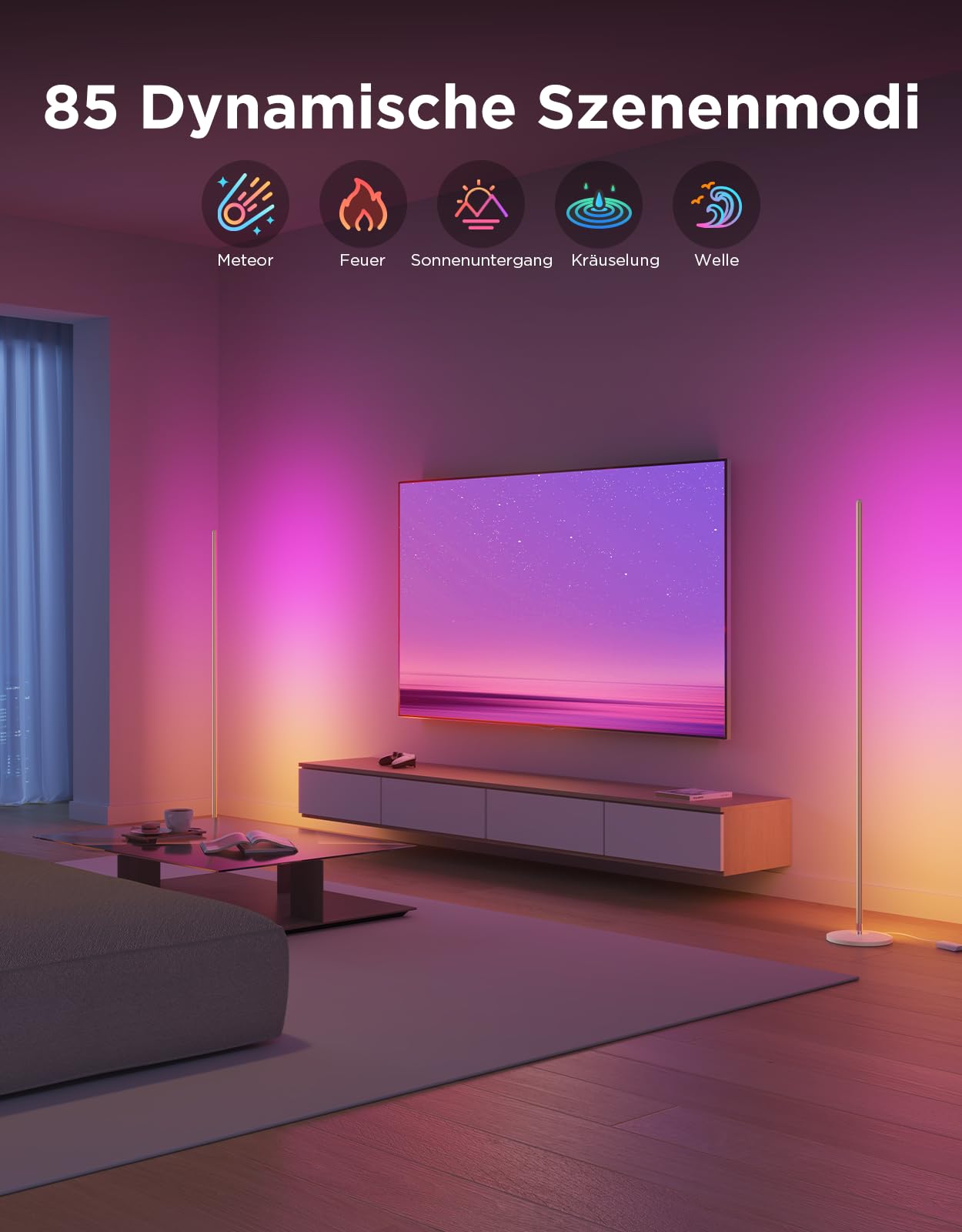 Govee RGBIC LED Floor Lamp Living Room, WiFi Floor Lamp