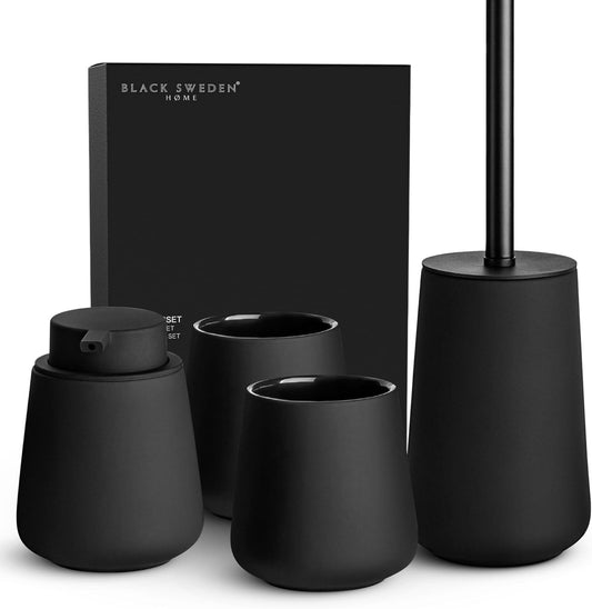 Bathroom Set Black - High-Quality Ceramic Set
