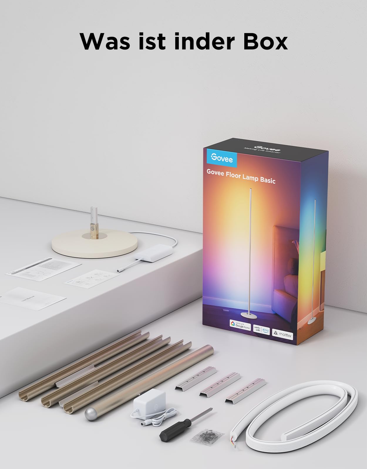 Govee RGBIC LED Floor Lamp Living Room, WiFi Floor Lamp