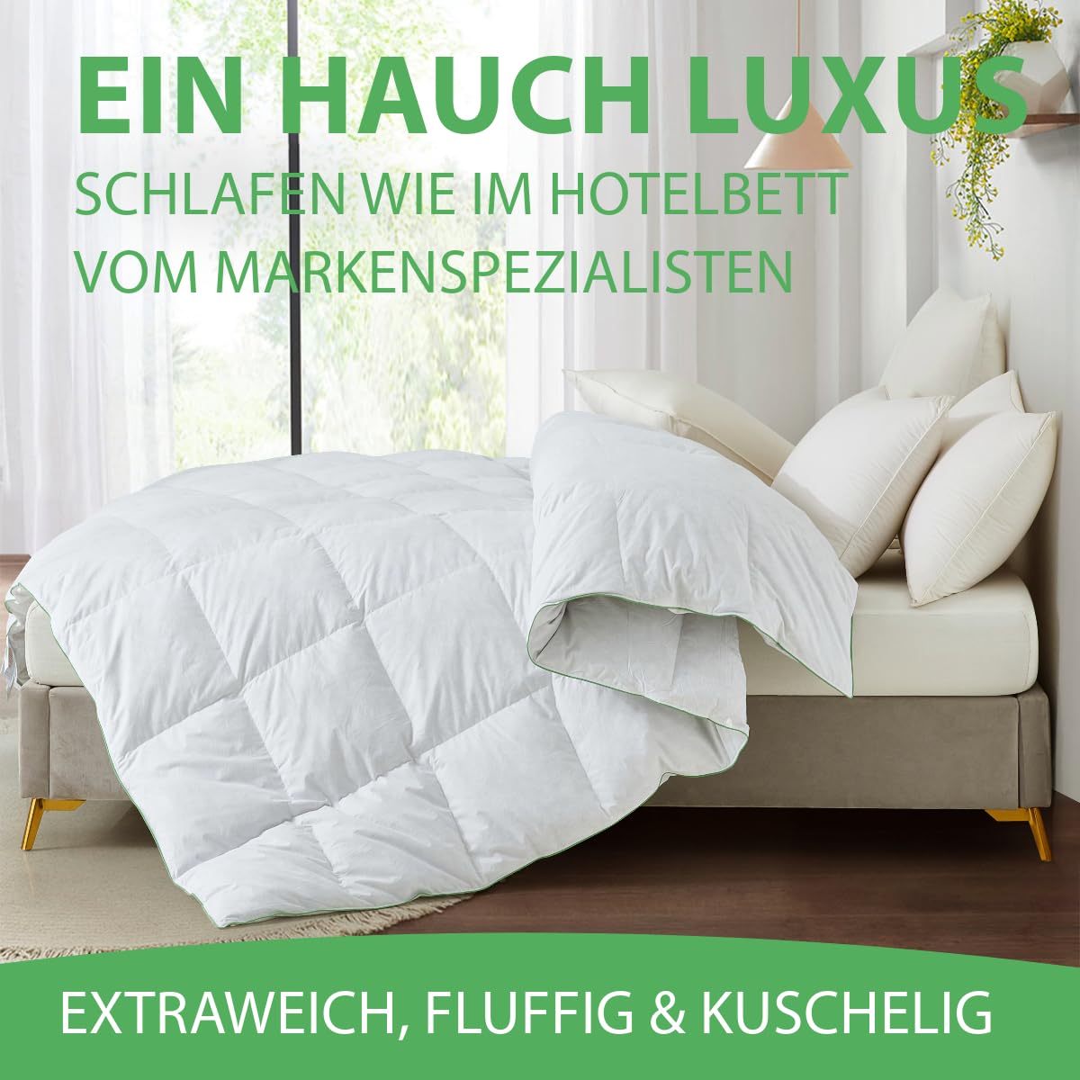 Welldora Comfort Duvet 135 x 200 cm, 100% Extra Soft Feathers and Down