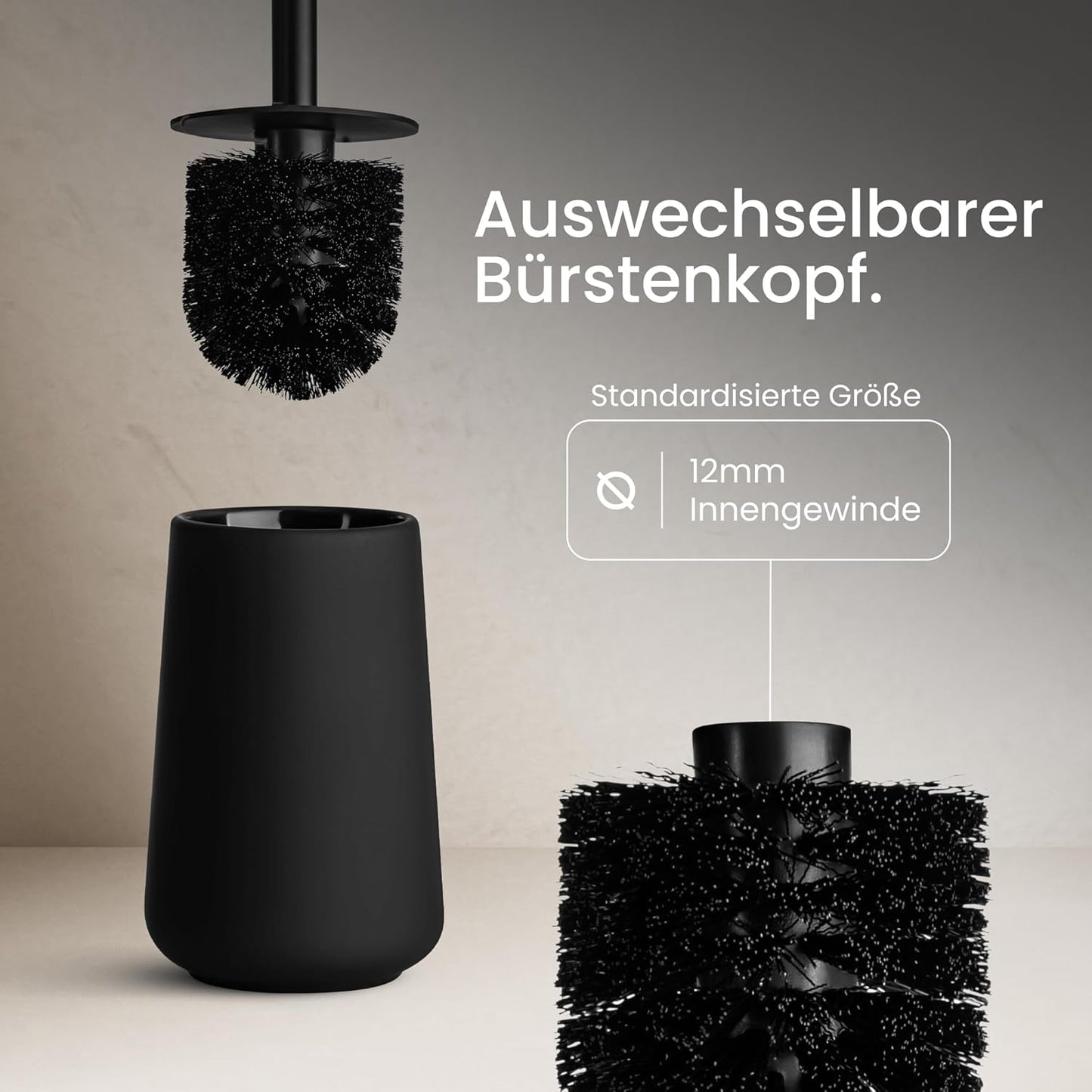 Bathroom Set Black - High-Quality Ceramic Set