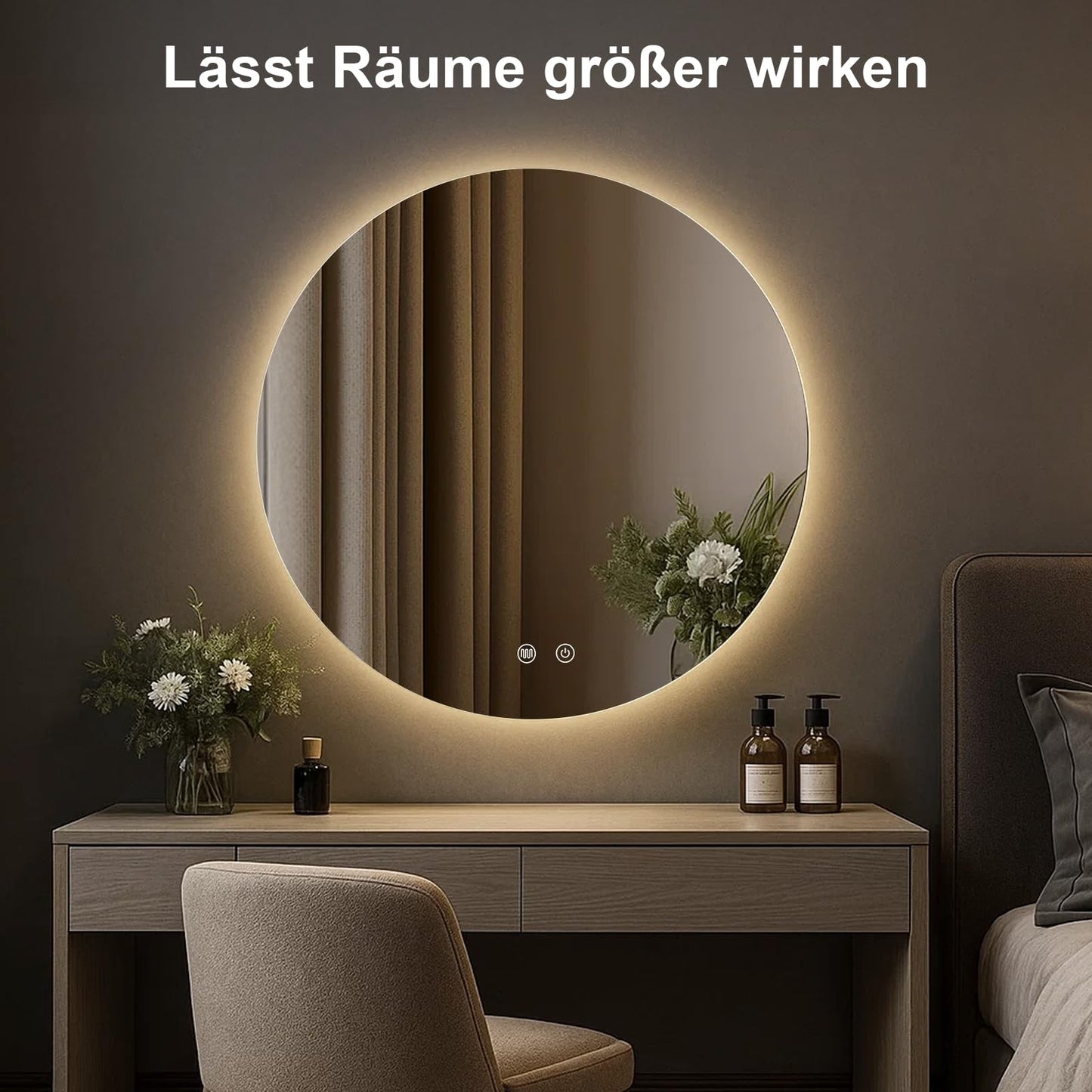 AllRight LED Bathroom Mirror with Lighting, 50 cm