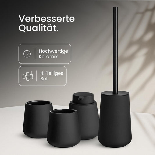 Bathroom Set Black - High-Quality Ceramic Set