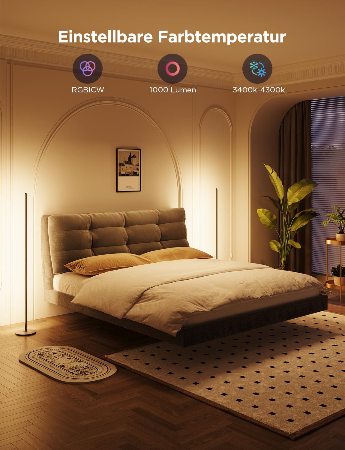 Govee RGBIC LED Floor Lamp Living Room, WiFi Floor Lamp