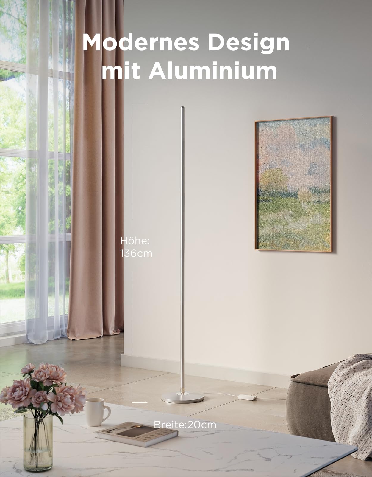 Govee RGBIC LED Floor Lamp Living Room, WiFi Floor Lamp