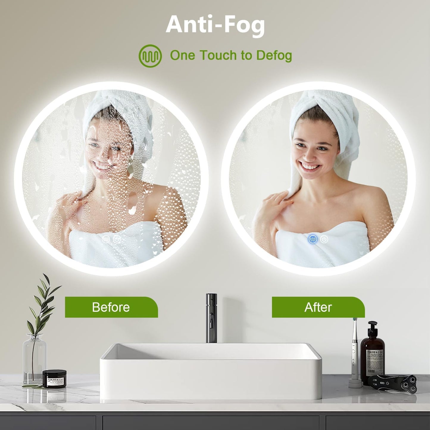 AllRight LED Bathroom Mirror with Lighting, 50 cm