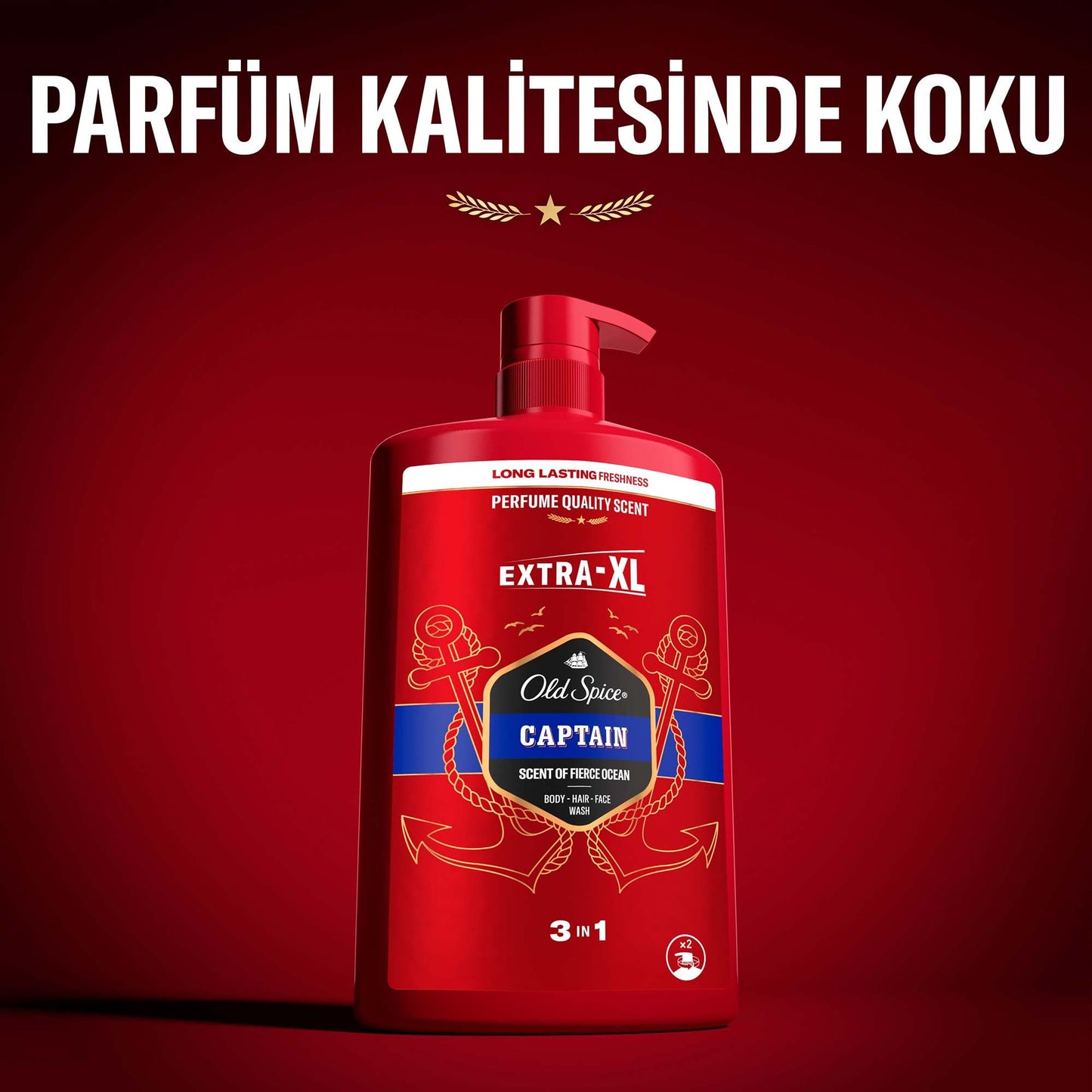 Old Spice Captain 3-in-1 Shower Gel & Shampoo for Men, 1L