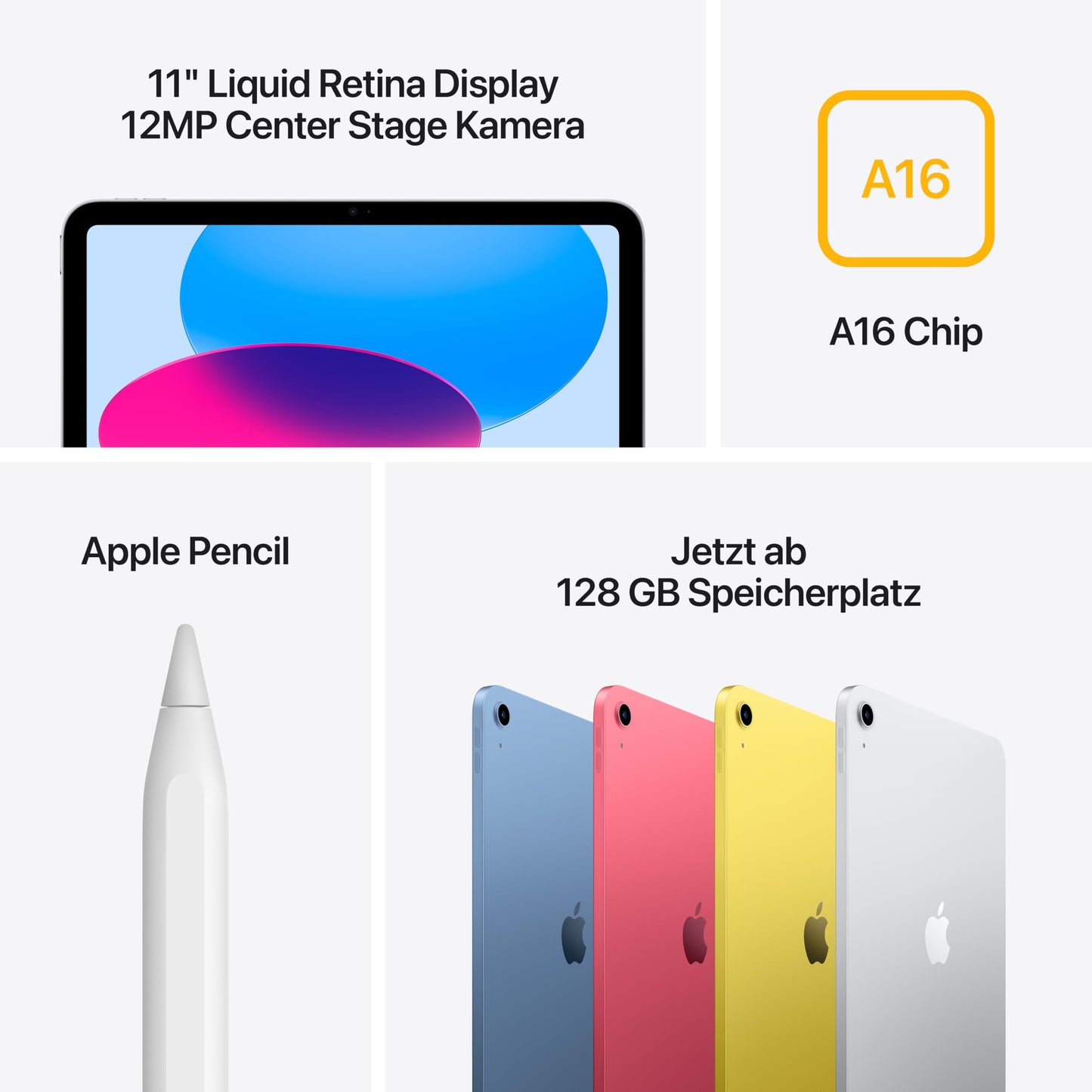 Apple iPad mit A16 Chip: 11" Liquid Retina Display, 128 GB