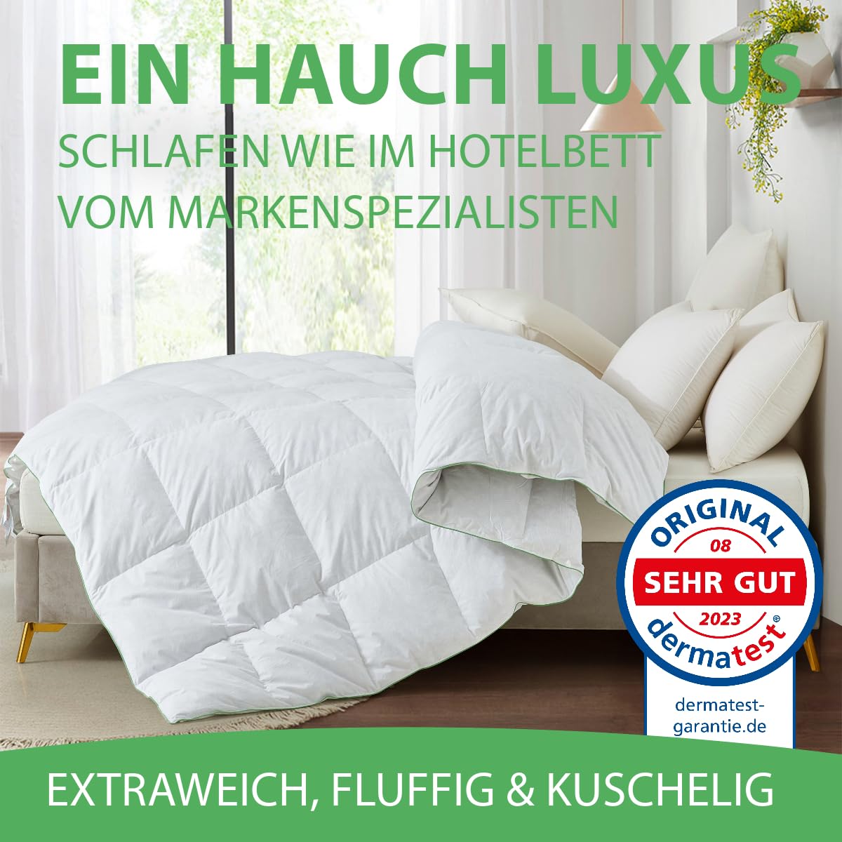 Welldora Comfort Duvet 135 x 200 cm, 100% Extra Soft Feathers and Down