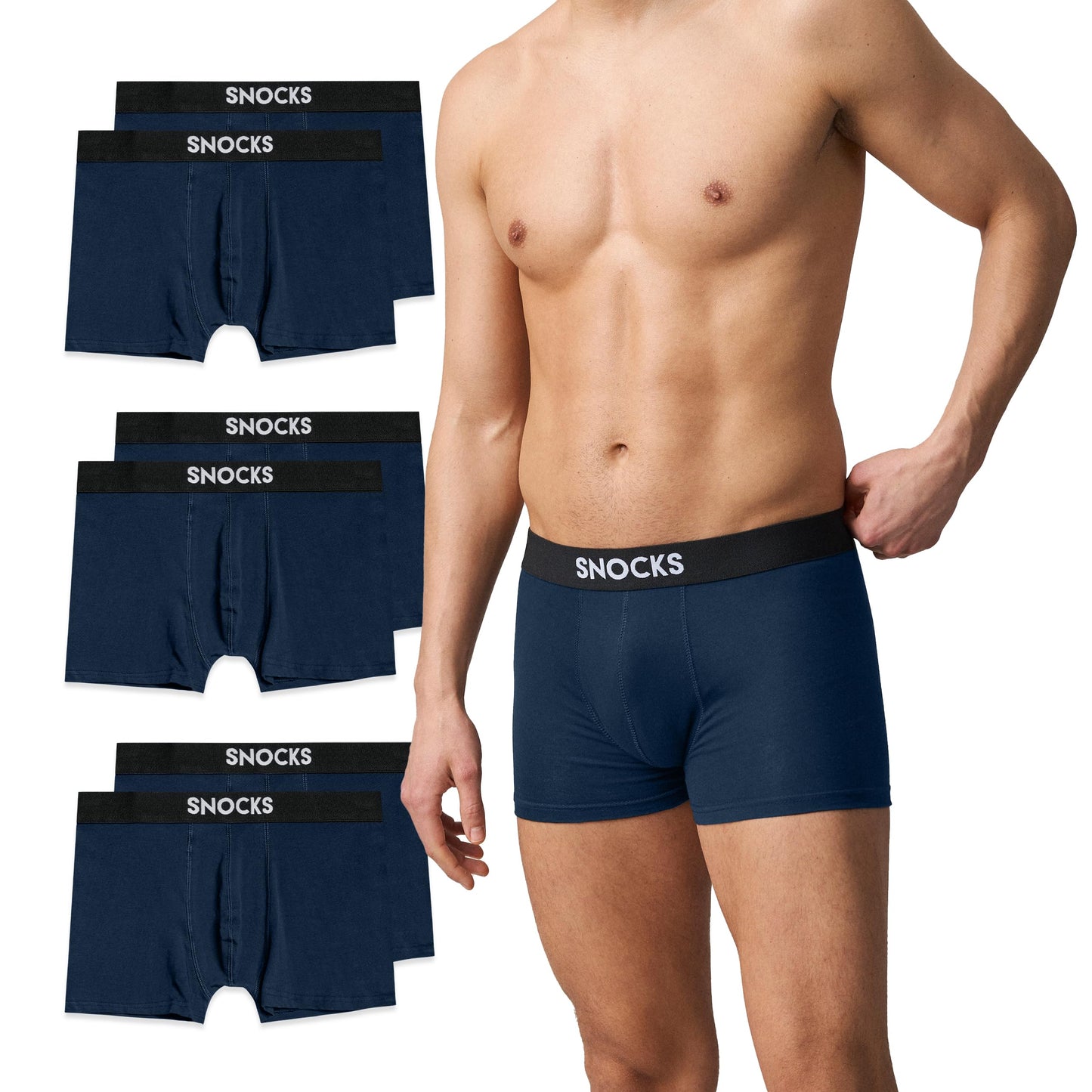 Snocks Men's Boxer Shorts Organic Cotton (Pack of 6)