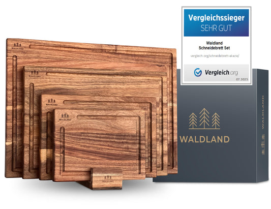 WALDLAND Premium Wooden Chopping Board Set of 4