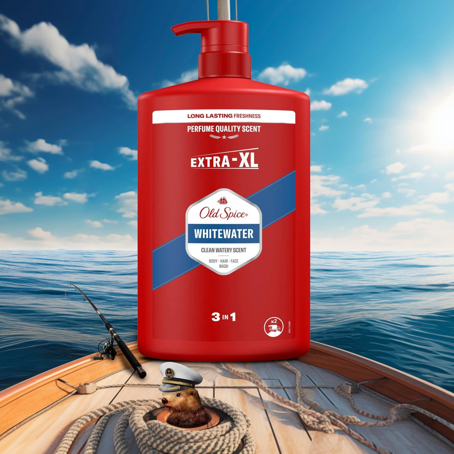 Old Spice Captain 3-in-1 Shower Gel & Shampoo for Men, 1L