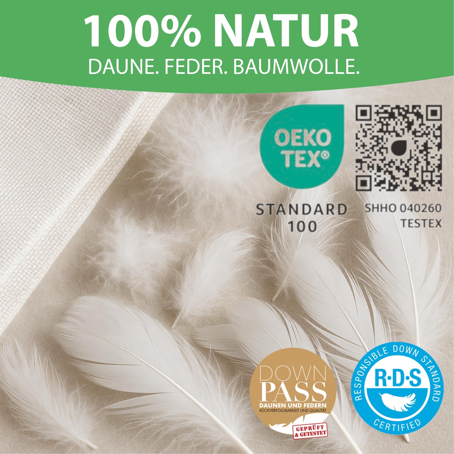 Welldora Comfort Duvet 135 x 200 cm, 100% Extra Soft Feathers and Down
