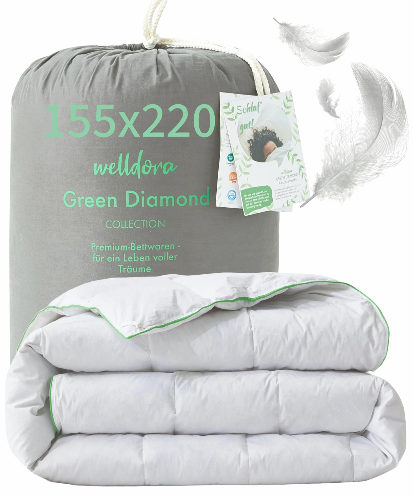 Welldora Comfort Duvet 135 x 200 cm, 100% Extra Soft Feathers and Down