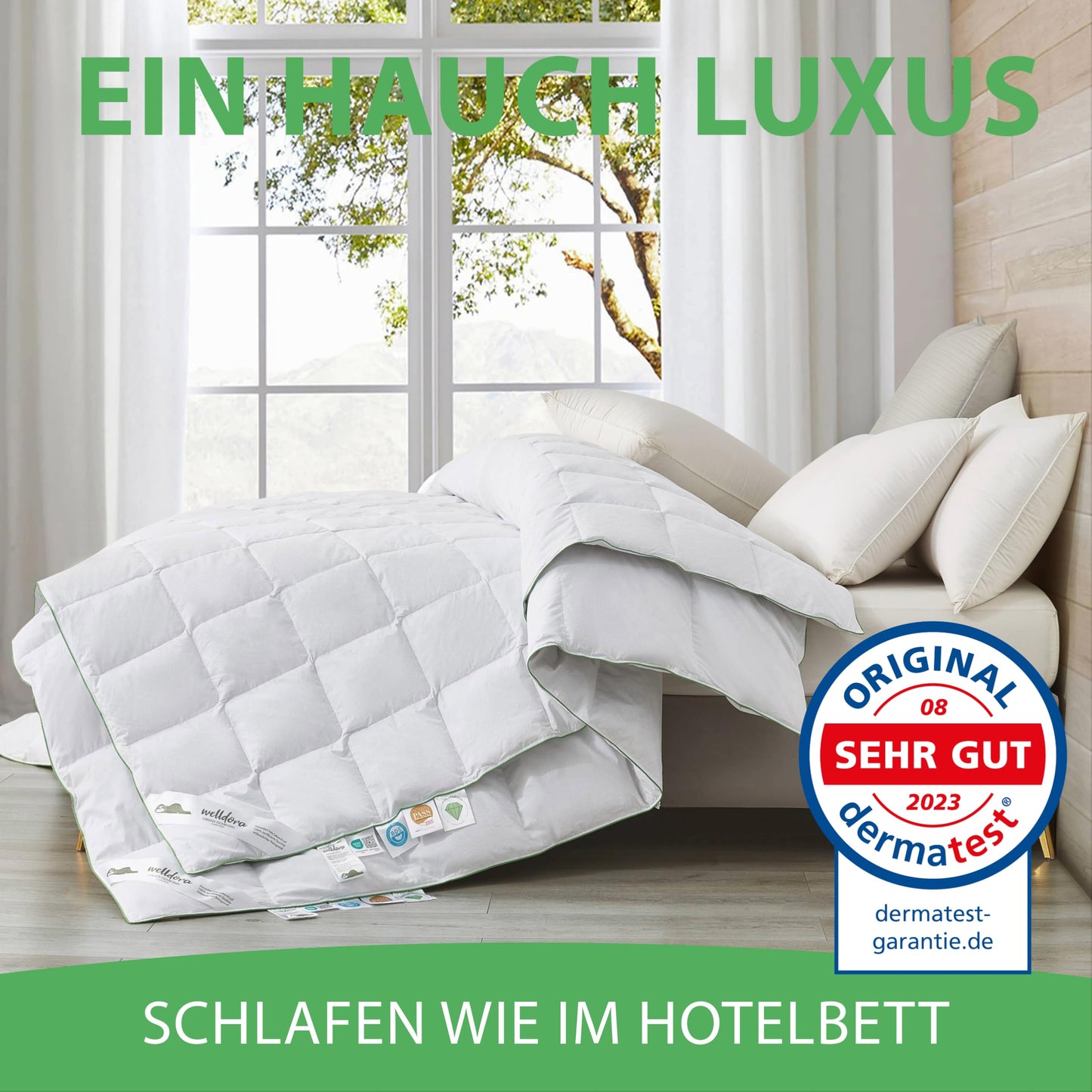 Welldora Comfort Duvet 135 x 200 cm, 100% Extra Soft Feathers and Down