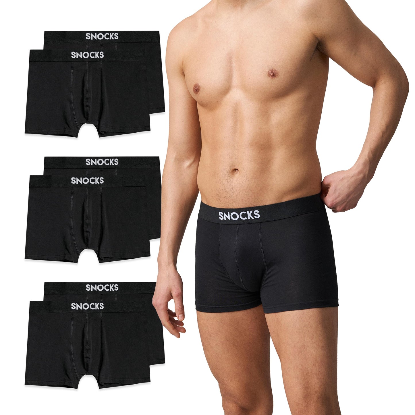 Snocks Men's Boxer Shorts Organic Cotton (Pack of 6)