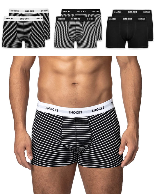 Snocks Men's Boxer Shorts Organic Cotton (Pack of 6)