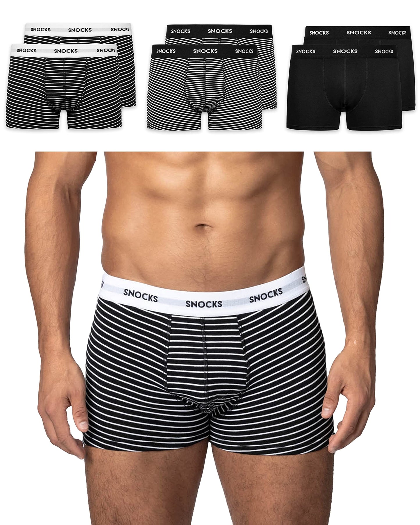 Snocks Men's Boxer Shorts Organic Cotton (Pack of 6)