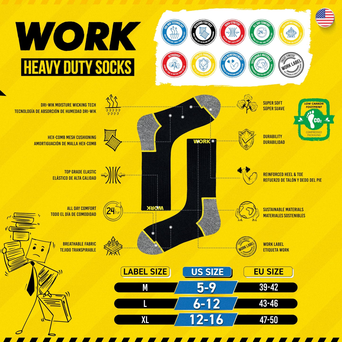 SOXCO 10 Pairs of Men's Work Socks