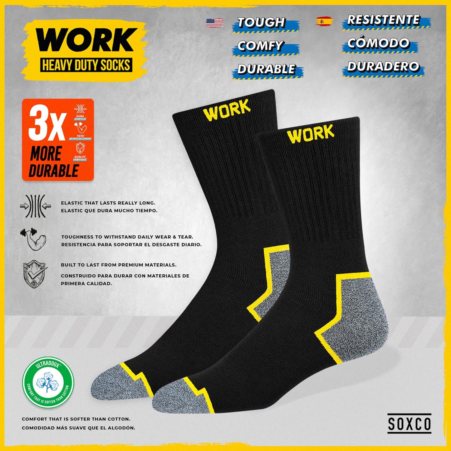 SOXCO 10 Pairs of Men's Work Socks
