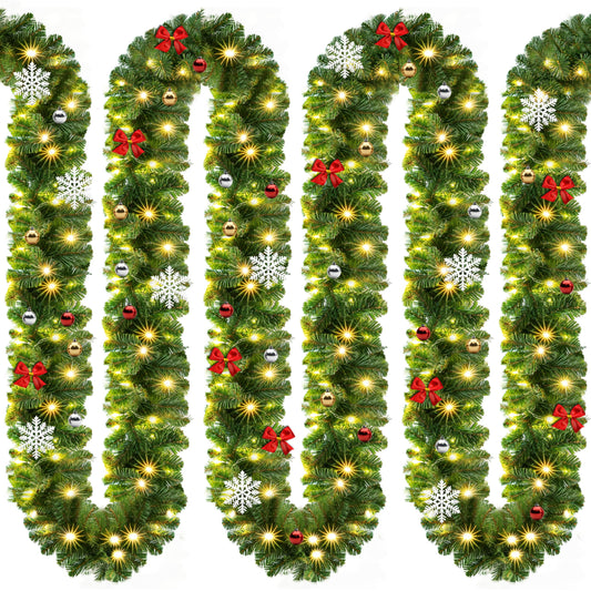 Casaria® Christmas Garland with Lighting Decoration, 5 m, 100 LEDs Illuminated Indoor Outdoor