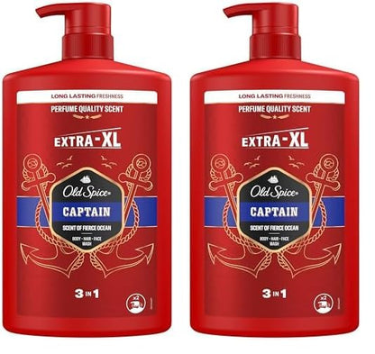Old Spice Captain 3-in-1 Shower Gel & Shampoo for Men, 1L
