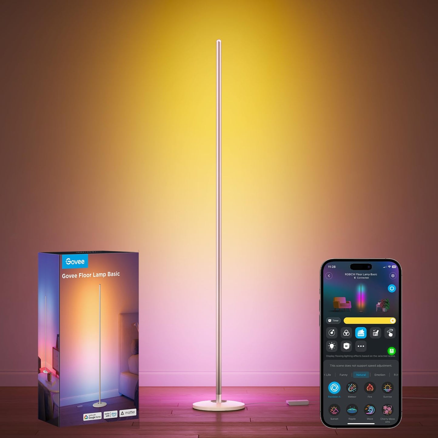 Govee RGBIC LED Floor Lamp Living Room, WiFi Floor Lamp