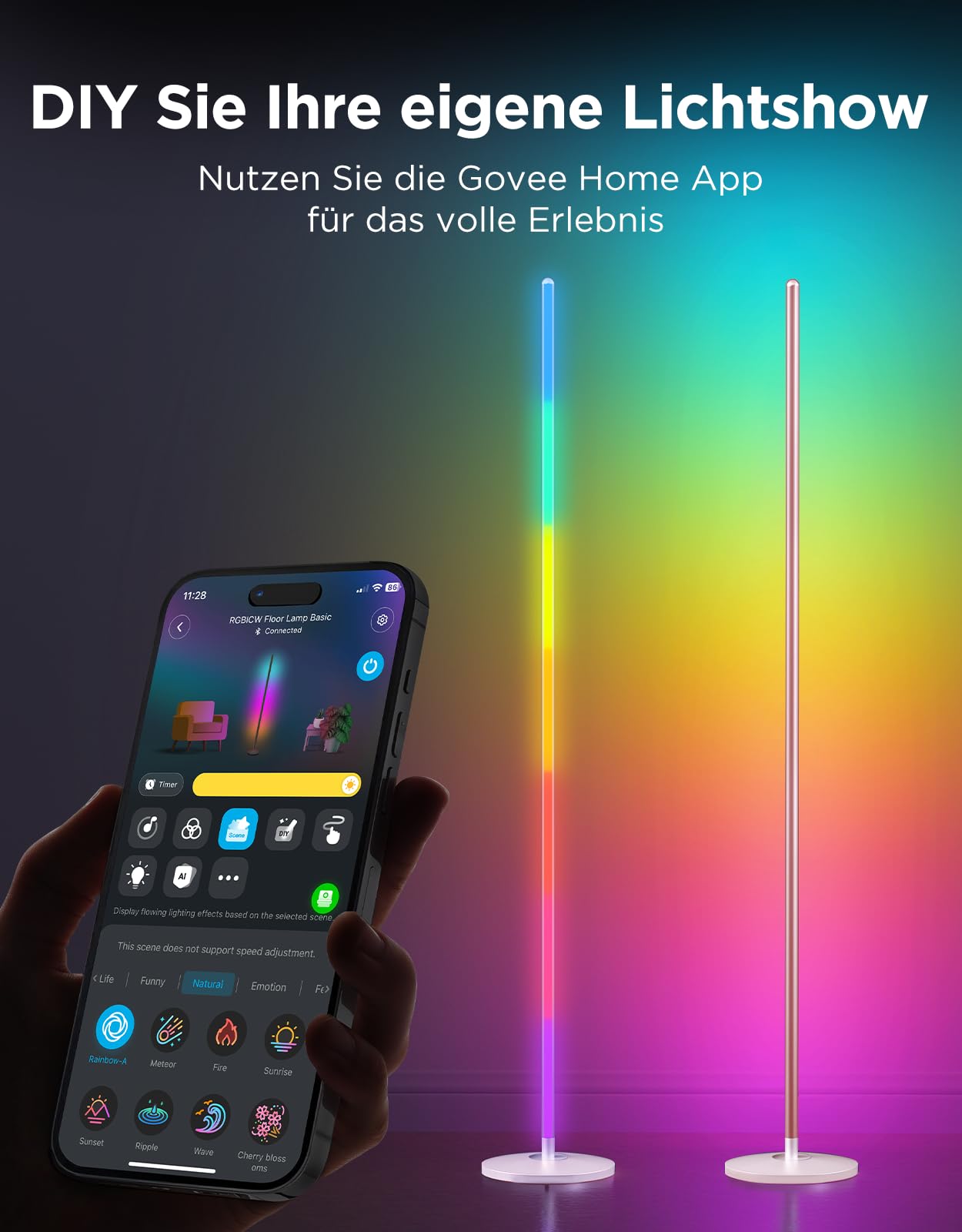 Govee RGBIC LED Floor Lamp Living Room, WiFi Floor Lamp