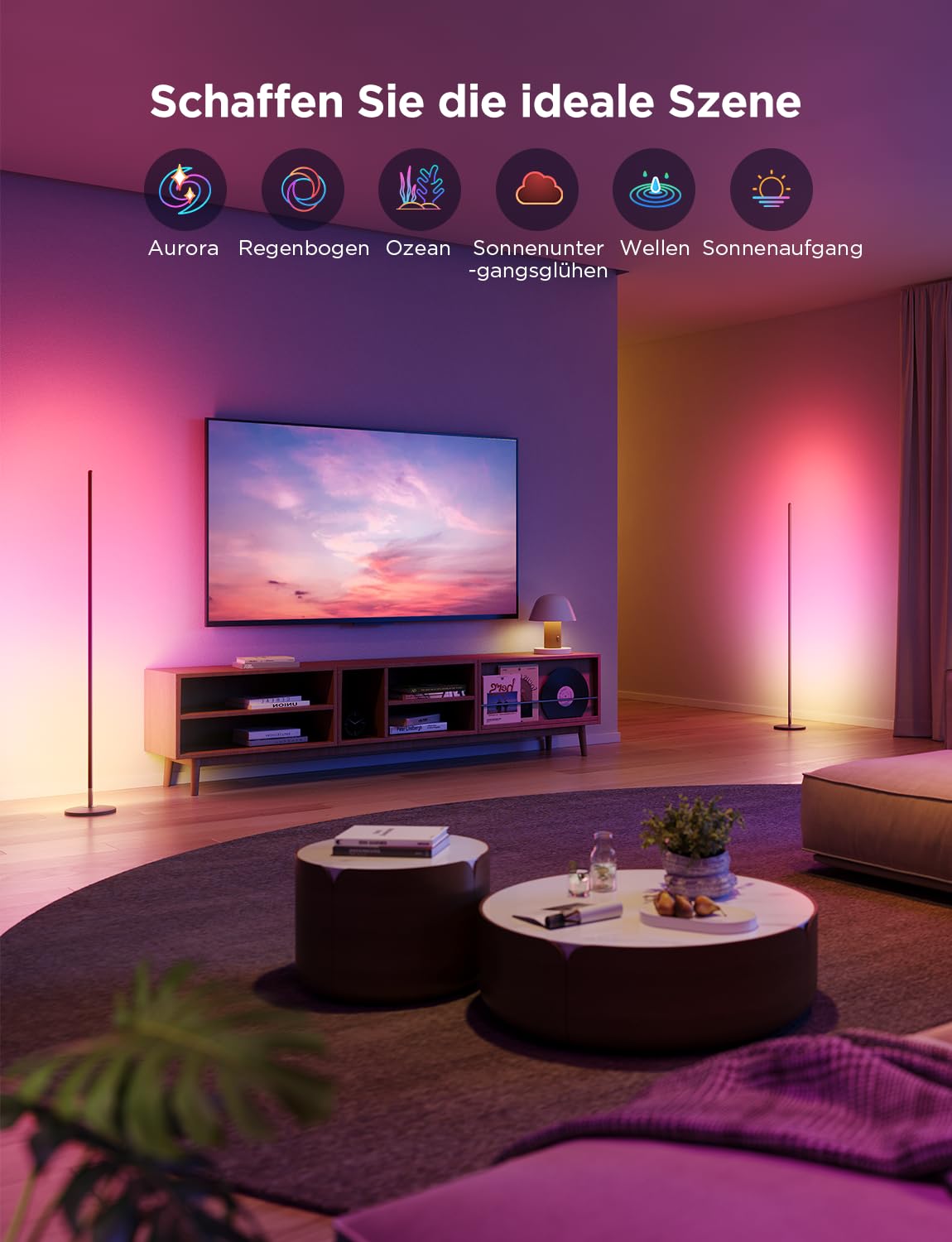 Govee RGBIC LED Floor Lamp Living Room, WiFi Floor Lamp