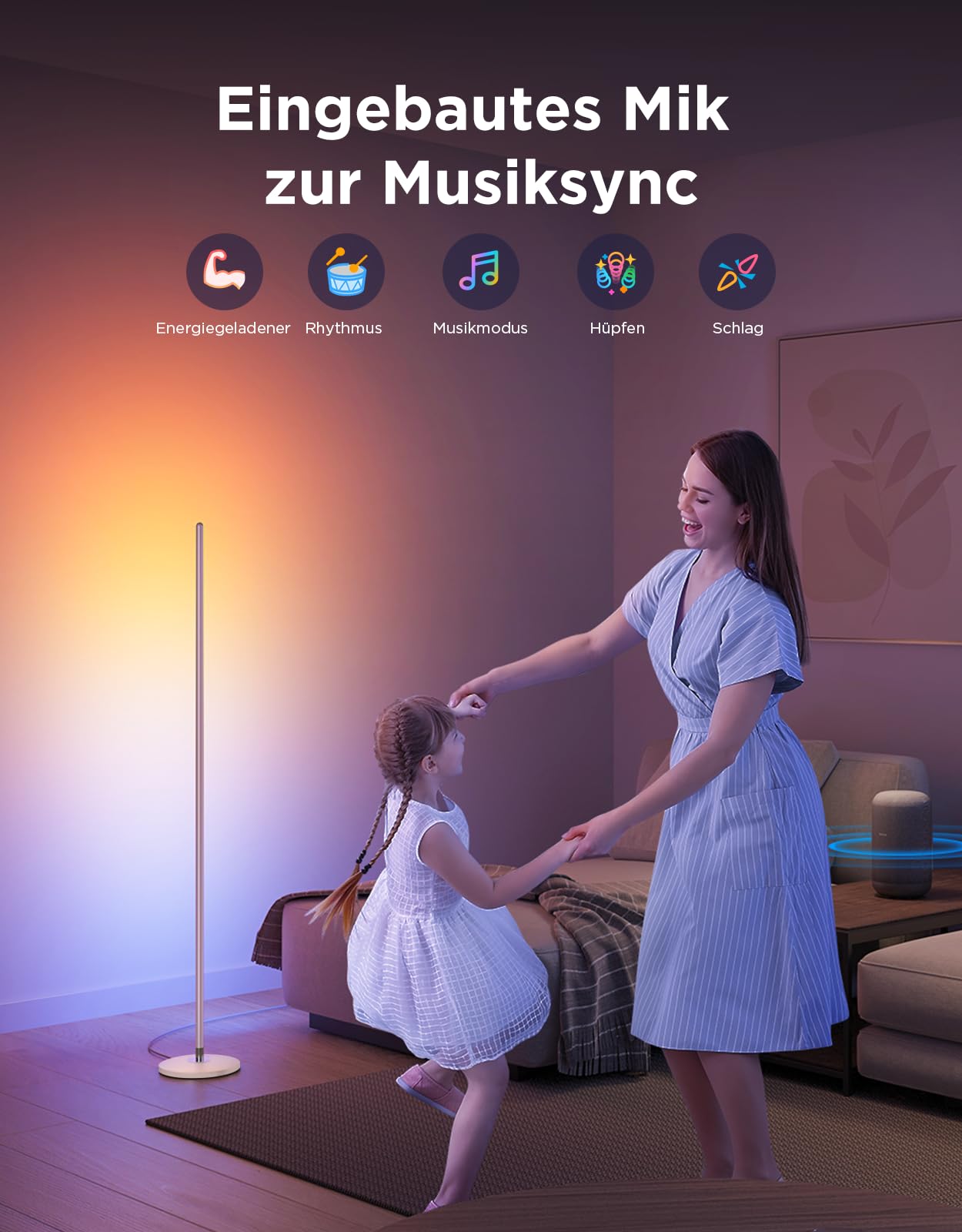 Govee RGBIC LED Floor Lamp Living Room, WiFi Floor Lamp