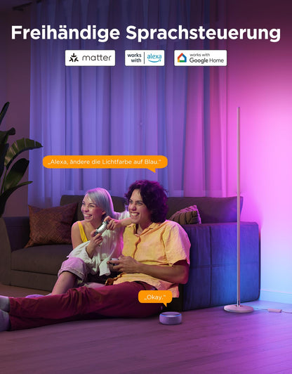 Govee RGBIC LED Floor Lamp Living Room, WiFi Floor Lamp