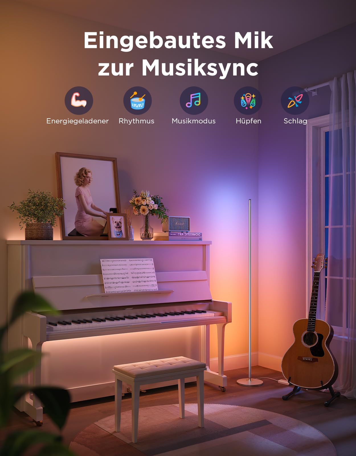 Govee RGBIC LED Floor Lamp Living Room, WiFi Floor Lamp