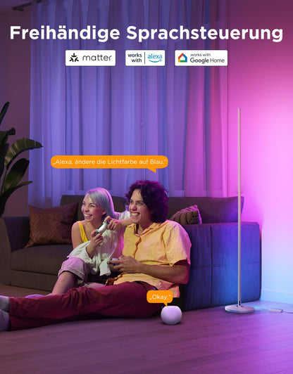 Govee RGBIC LED Floor Lamp Living Room, WiFi Floor Lamp