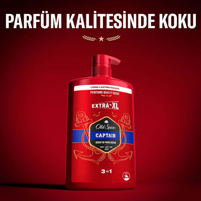 Old Spice Captain 3-in-1 Shower Gel & Shampoo for Men, 1L