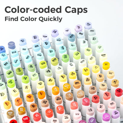 48 Colour Alcohol Brush Markers, Ohuhu Double Tip (Brush & Fine Tip)