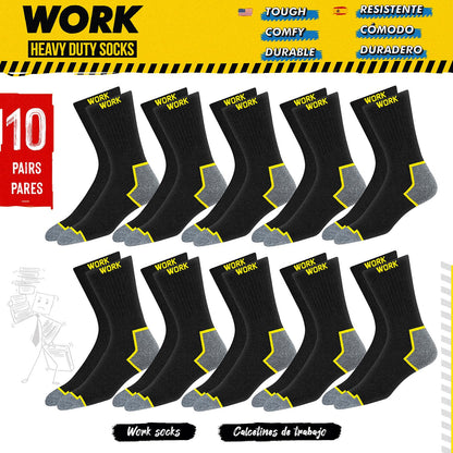 SOXCO 10 Pairs of Men's Work Socks