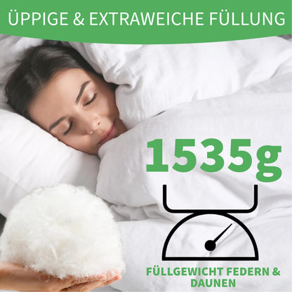 Welldora Comfort Duvet 135 x 200 cm, 100% Extra Soft Feathers and Down