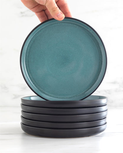 Pure Living Ibiza Stoneware Crockery Set for 6 People, 24-Piece