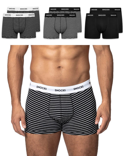 Snocks Men's Boxer Shorts Organic Cotton (Pack of 6)