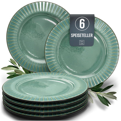 Pure Living Ibiza Stoneware Crockery Set for 6 People, 24-Piece