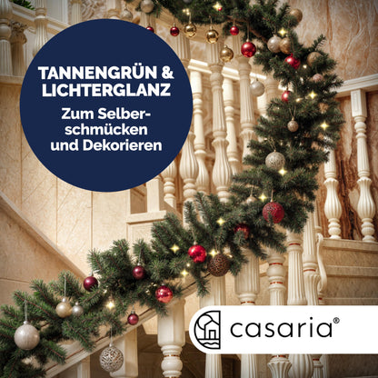 Casaria® Christmas Garland with Lighting Decoration, 5 m, 100 LEDs Illuminated Indoor Outdoor