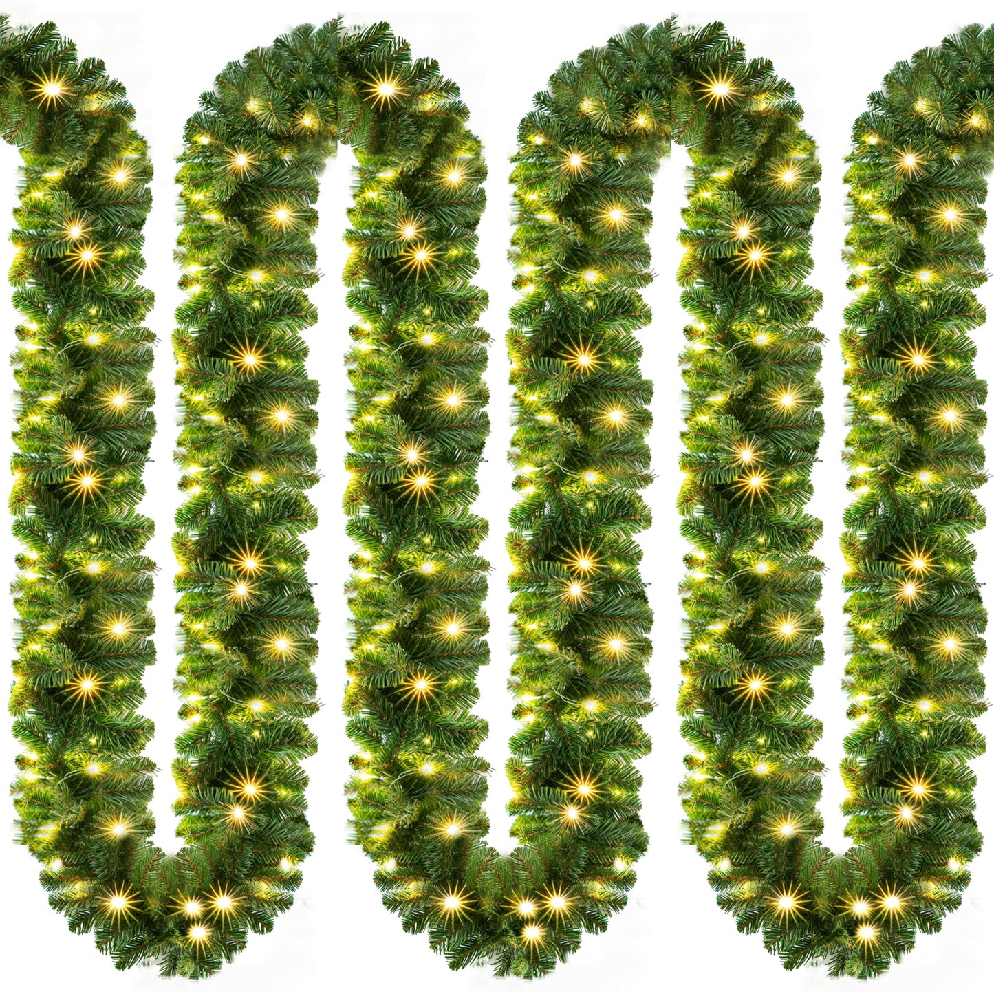 Casaria® Christmas Garland with Lighting Decoration, 5 m, 100 LEDs Illuminated Indoor Outdoor